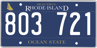 RI license plate 803721