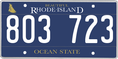 RI license plate 803723