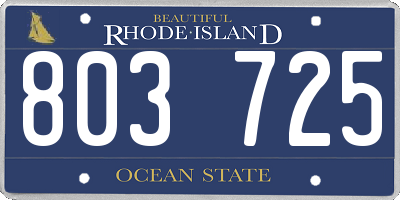 RI license plate 803725