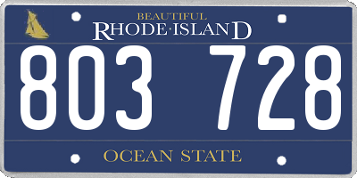 RI license plate 803728