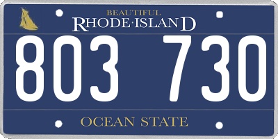 RI license plate 803730
