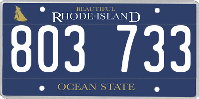 RI license plate 803733