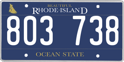 RI license plate 803738