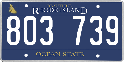 RI license plate 803739