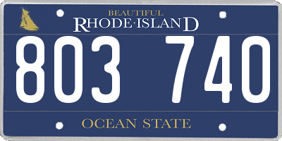 RI license plate 803740