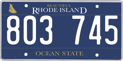 RI license plate 803745