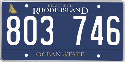 RI license plate 803746