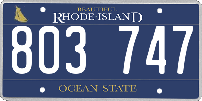 RI license plate 803747