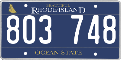 RI license plate 803748
