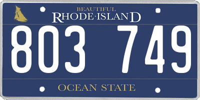 RI license plate 803749