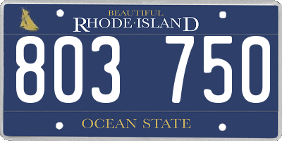 RI license plate 803750