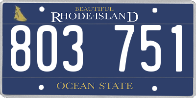 RI license plate 803751