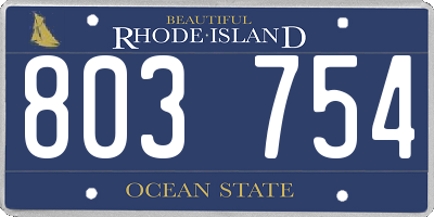 RI license plate 803754
