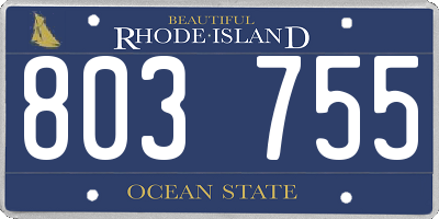 RI license plate 803755