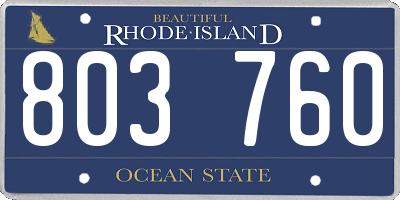 RI license plate 803760