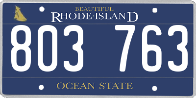 RI license plate 803763