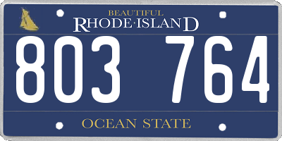 RI license plate 803764