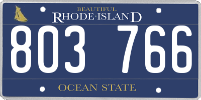 RI license plate 803766