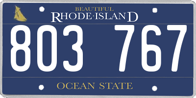 RI license plate 803767