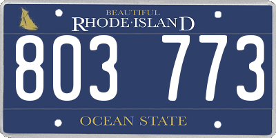 RI license plate 803773