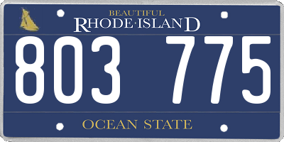 RI license plate 803775