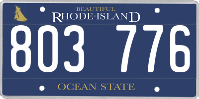 RI license plate 803776