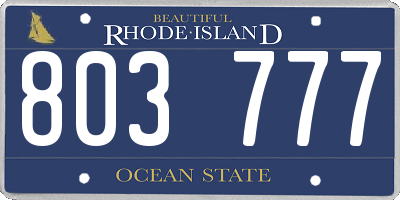 RI license plate 803777