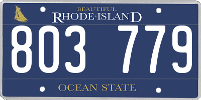 RI license plate 803779