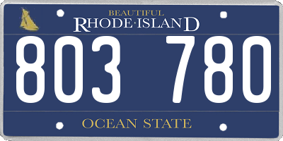 RI license plate 803780