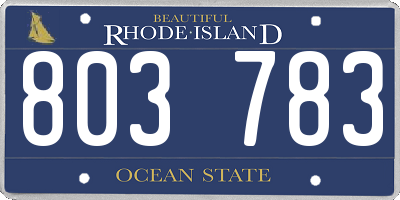 RI license plate 803783