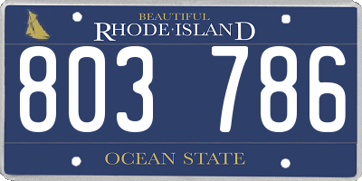 RI license plate 803786