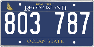RI license plate 803787