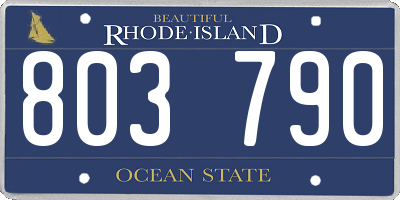 RI license plate 803790