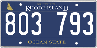 RI license plate 803793