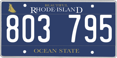 RI license plate 803795