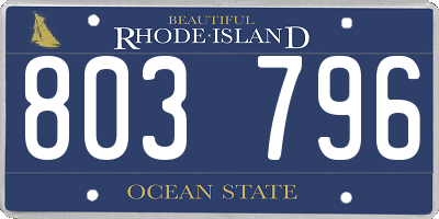 RI license plate 803796