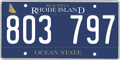 RI license plate 803797