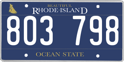 RI license plate 803798