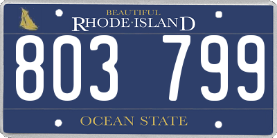 RI license plate 803799