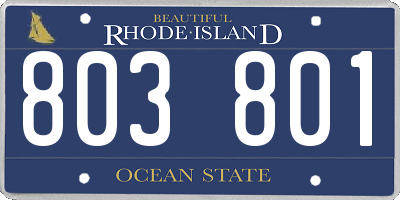 RI license plate 803801