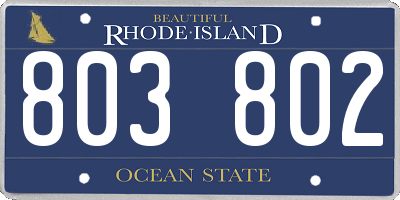 RI license plate 803802