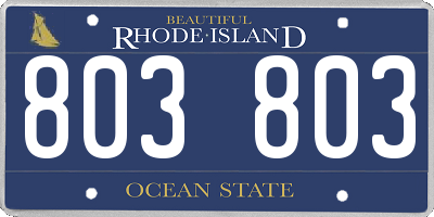 RI license plate 803803