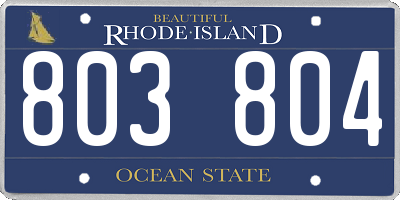 RI license plate 803804