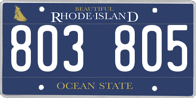 RI license plate 803805