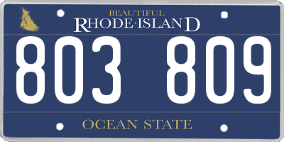 RI license plate 803809