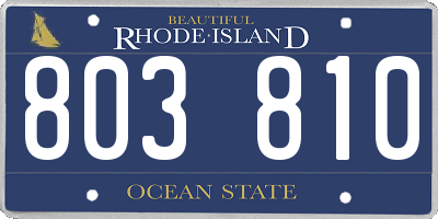 RI license plate 803810