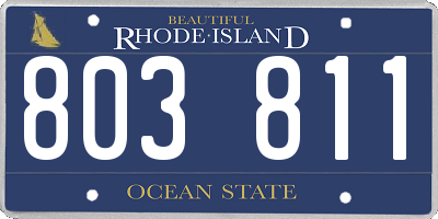 RI license plate 803811