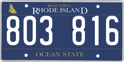 RI license plate 803816