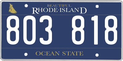 RI license plate 803818