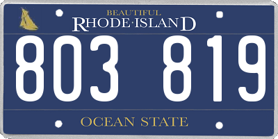 RI license plate 803819